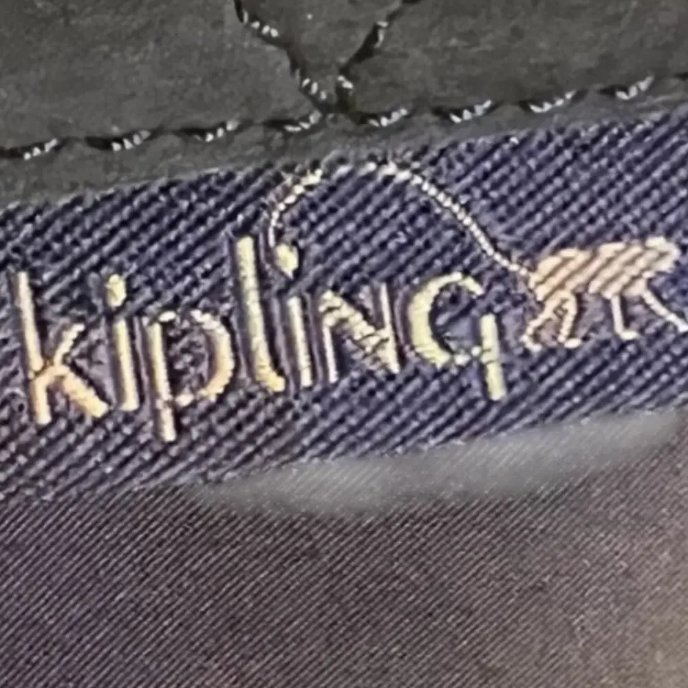 KIPLING Y2K Backpack Sling Bag VINTAGE Navy Blue Nylon Suede FAST SHIP 3270-5